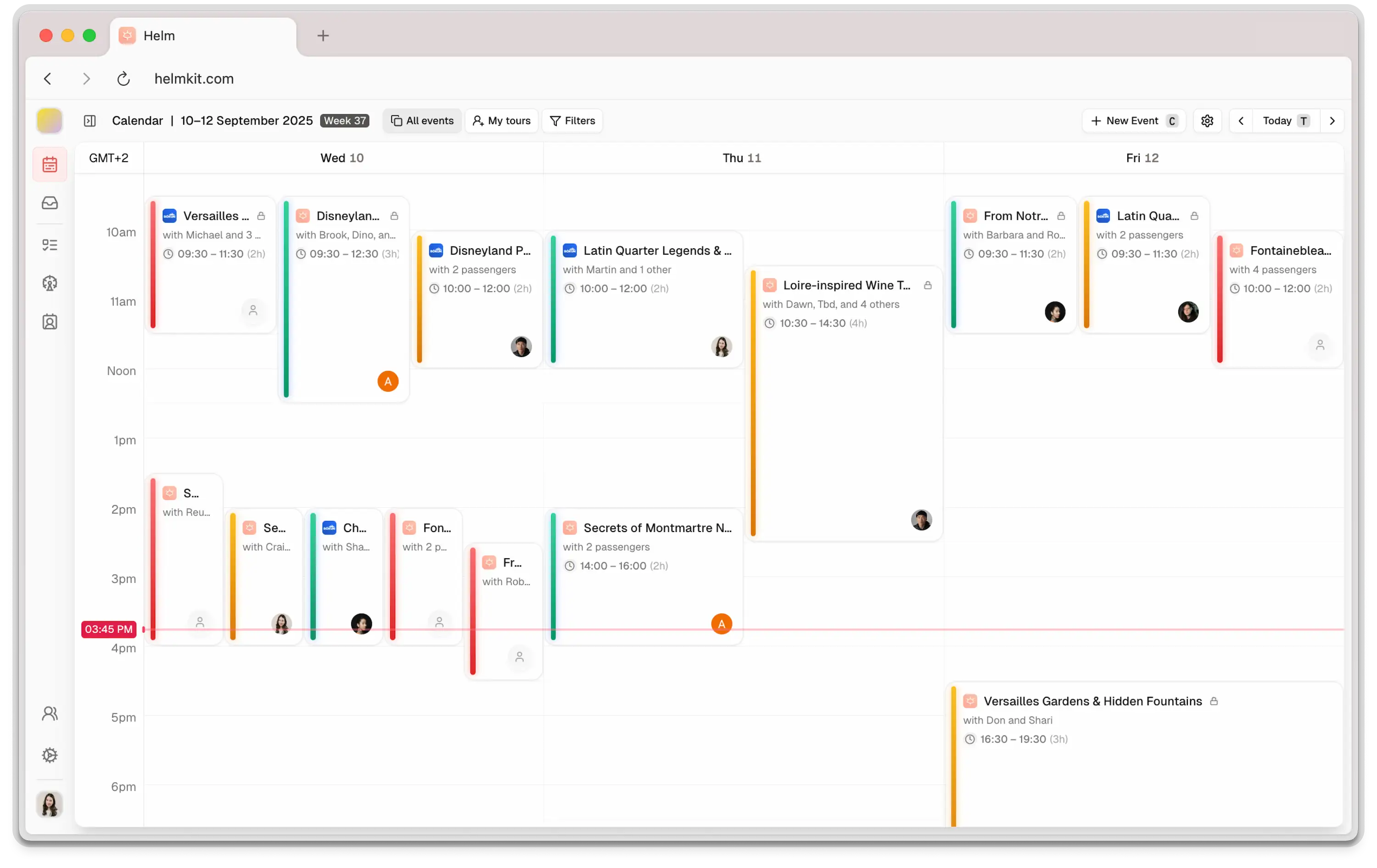 Helm tour operations dashboard